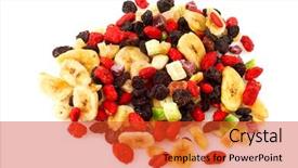  Presentation with fruit - Audience pleasing presentation theme consisting of agriculture caisin - heap with dried fruit isolated backdrop and a red colored foreground