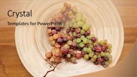  Presentation with grape - PPT layouts consisting of agriculture caisin - nosiola grape cluster hit background and a coral colored foreground