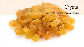  Presentation with fruit and trees - Slide deck having agriculture caisin - raisins fruit isolated on white background and a yellow colored foreground