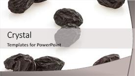  Presentation with fruit - Presentation theme featuring agriculture caisin - raisins fruit isolated on white background and a light gray colored foreground