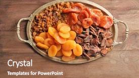  Presentation with wooden - Cool new presentation design with agriculture caisin - tray with dried apricots backdrop and a  colored foreground