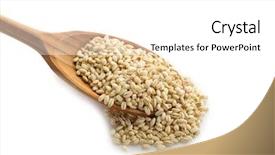  Presentation with agriculture - PPT theme enhanced with agriculture chickpeas plant - barley over spoon background and a white colored foreground