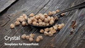  Presentation with agriculture - Colorful slides enhanced with agriculture chickpeas plant - garbanzo beans on spoon backdrop and a  colored foreground