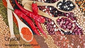  Presentation with beans legumes - PPT layouts featuring agriculture chickpeas plant - lentils beans peas soybeans legumes background and a coral colored foreground