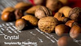  Presentation with nuts - Theme with groundnut - vintage styled mixed nuts background and a tawny brown colored foreground
