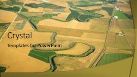  Presentation with crop - Colorful slide deck enhanced with agriculture crop - elevated view of landscape backdrop and a yellow colored foreground