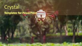  Presentation with agriculture fertilizer - Cool new PPT layouts with agriculture-drone-carry-a-tank backdrop and a tawny brown colored foreground