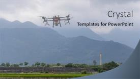  Presentation with agriculture drone - PPT layouts featuring agriculture-drone-farming-fly background and a lemonade colored foreground
