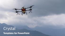  Presentation with fertilizer - PPT theme featuring agriculture-drone-farming-fly background and a seafoam green colored foreground