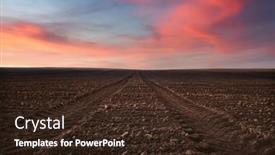  Presentation with agriculture field - PPT theme featuring agriculture-field-on-spring-time background and a wine colored foreground