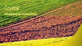  Presentation with agriculture field - Slide deck enhanced with agriculture field rows in spring background and a tawny brown colored foreground