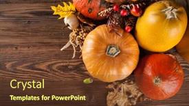  Presentation with agriculture - PPT theme consisting of agriculture harvested products on wooden planks background and a tawny brown colored foreground