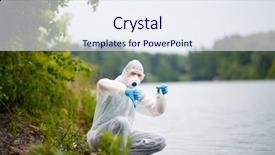  Presentation with garlic garlic garlic bulb - Slide deck featuring agriculture radiation - biologist in respirator with bulb background and a sky blue colored foreground