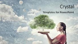  Presentation with girl in red dress - Theme consisting of red dress holding opened book background and a light gray colored foreground