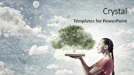  Presentation with girl in red dress - PPT theme consisting of red dress holding opened book background and a light gray colored foreground