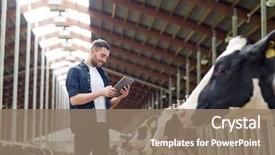  Presentation with agriculture technology - Audience pleasing slide deck consisting of agriculture industry farming people technology backdrop and a coral colored foreground