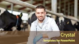  Presentation with agriculture industry - Theme having agriculture industry farming people background and a tawny brown colored foreground