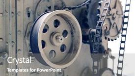  Presentation with agriculture industry - Audience pleasing presentation theme consisting of agriculture manufacture industry and farming backdrop and a gray colored foreground