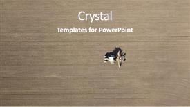  Presentation with tractor - PPT theme having agriculture mechanization - aerial photo overhead tractor background and a coral colored foreground