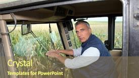  Presentation with tractor - Audience pleasing slides consisting of agriculture mechanization - farmer driving a tractor backdrop and a violet colored foreground