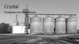  Presentation with silo - PPT layouts featuring agriculture mechanization - grain storage silo background and a light gray colored foreground