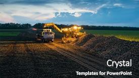  Presentation with trucks - PPT theme featuring agriculture mechanization - machine loads of sugar beet background and a black colored foreground