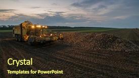  Presentation with loading - Cool new theme with agriculture mechanization - machine with illumination for loading backdrop and a wine colored foreground