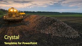  Presentation with agriculture sugar beet - Amazing PPT layouts having agriculture mechanization - machine with illumination for loading backdrop and a wine colored foreground