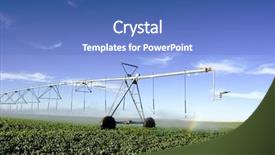  Presentation with agriculture mechanization - PPT theme having agriculture mechanization - pivot irrigating a field background and a teal colored foreground