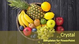  Presentation with fresh fruits and leafty greens - Audience pleasing PPT layouts consisting of agriculture pineapple - basket and fresh fruits backdrop and a tawny brown colored foreground