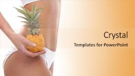  Presentation with fruit - Cool new slide deck with agriculture pineapple - dieting concept beautiful belly backdrop and a lemonade colored foreground
