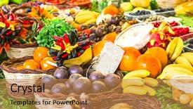  Presentation with market - Slide set featuring agriculture pineapple - market with variety of tropical background and a  colored foreground