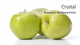  Presentation with abstract natural fresh green - Theme featuring agriculture products - fresh green apples isolated background and a white colored foreground