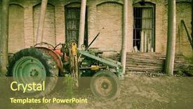  Presentation with old building britain gif - Cool new presentation with agriculture radiation - abandoned tractor close backdrop and a  colored foreground