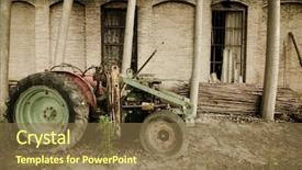  Presentation with old building britain gif - Beautiful theme featuring agriculture radiation - abandoned tractor close backdrop and a tawny brown colored foreground
