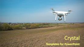  Presentation with agriculture robot - Cool new PPT theme with agriculture robot - drone quad copter on green backdrop and a  colored foreground