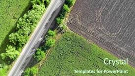  Presentation with agriculture robots - Audience pleasing presentation theme consisting of agriculture robots - beautiful fields on sunny day backdrop and a tawny brown colored foreground