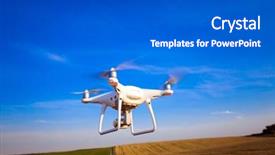  Presentation with agriculture robots - Beautiful slide deck featuring agriculture robots - drone quad copter on green backdrop and a  colored foreground