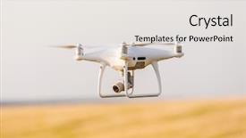  Presentation with agri corn field - Amazing PPT layouts having agriculture robots - drone quad copter on yellow backdrop and a white colored foreground