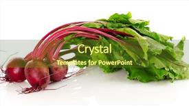  Presentation with beetroot - Presentation enhanced with agriculture sugar beets - beetroot isolated on white background and a tawny brown colored foreground