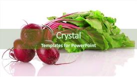  Presentation with beetroot - Colorful slide deck enhanced with agriculture sugar beets - beetroot isolated on white backdrop and a tawny brown colored foreground