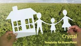  Presentation with cut - Theme having agriculture sugar beets - cut outs house and family background and a tawny brown colored foreground