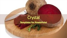  Presentation with beetroot - PPT theme enhanced with agriculture sugar beets - sliced beetroot on board isolated background and a tawny brown colored foreground
