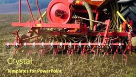  Presentation with agriculture field - Presentation design enhanced with agriculture-tractor-sowing-seeds background and a tawny brown colored foreground