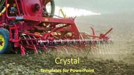  Presentation with agriculture field - Slides featuring agriculture-tractor-sowing-seeds background and a tawny brown colored foreground