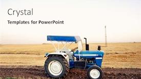  Presentation with tractor - PPT theme having agriculture-tractor background and a cream colored foreground