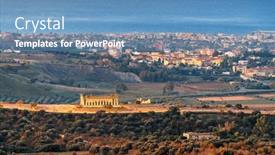  Presentation with dawn - Slides with agrigento-sicily-italy-cityscape-towards background and a teal colored foreground