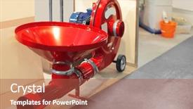  Presentation with modes of transportation - Beautiful PPT theme featuring agro business - pneumatic conveyor for grain transportation backdrop and a red colored foreground