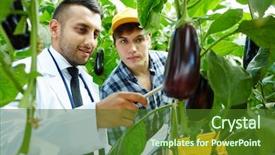  Presentation with biomedical new - Slides with agro business - professional selectionist showing new sort background and a tawny brown colored foreground