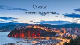  Presentation with coast - Presentation theme consisting of agropoli-italy-on-the-cilentan background and a light blue colored foreground